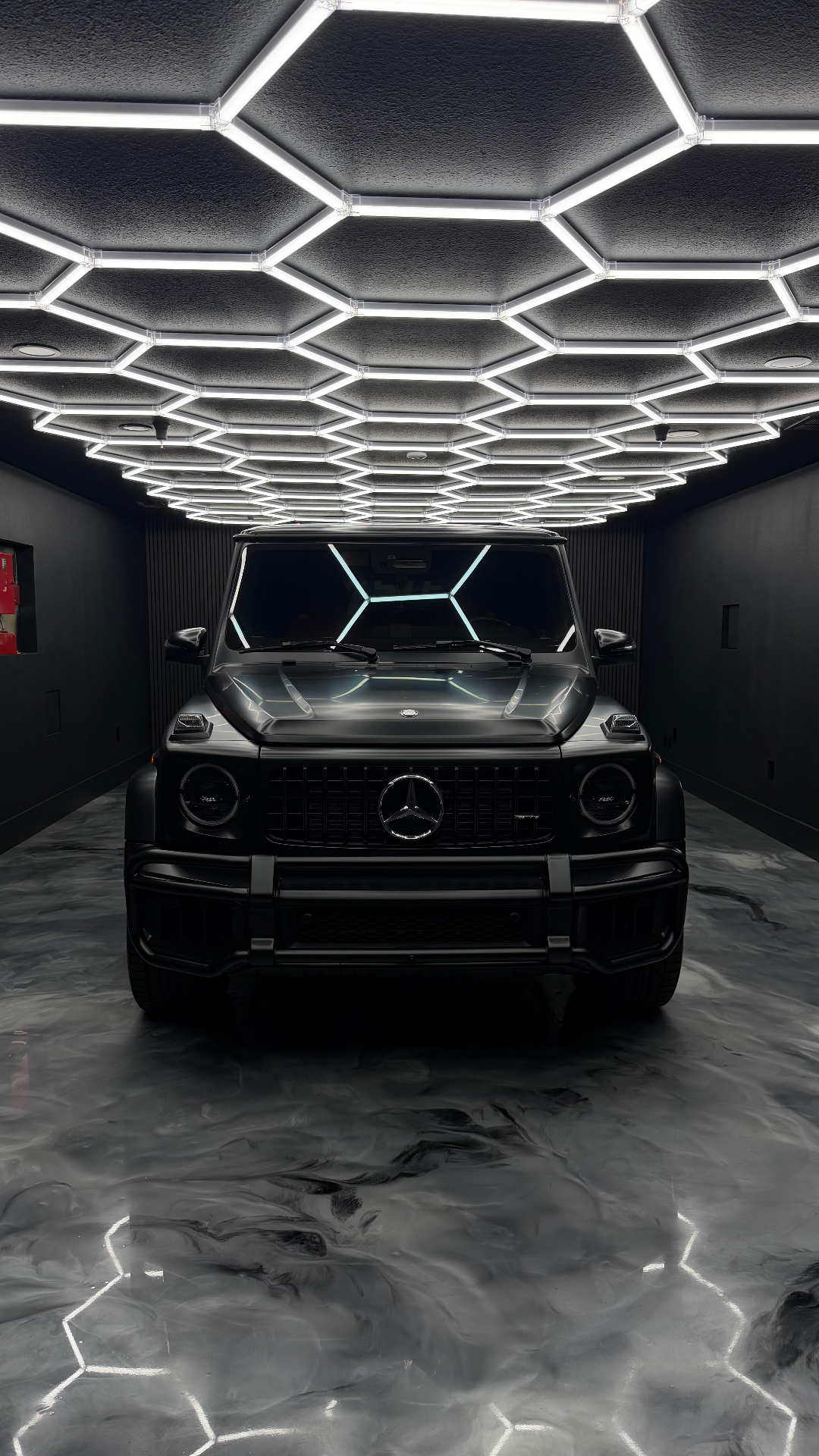 Black Mercedes G-Wagon inside the Stealth Autowerks studio in Rancho Cordova